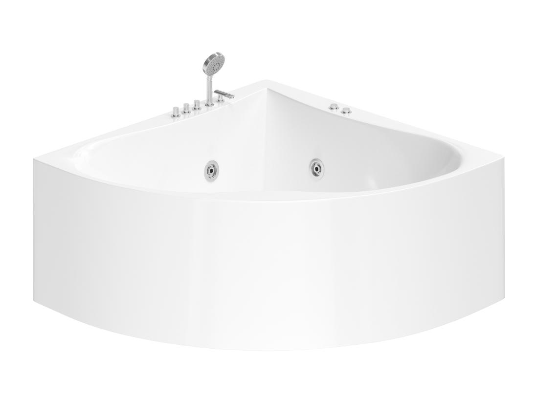 Vente Unique Baignoire Balnéo D'angle AGYNESS - 263L - 135*135*57 Cm