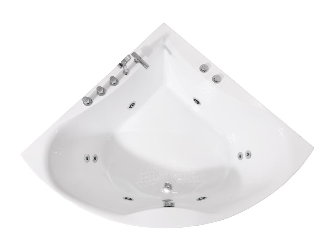 Vente Unique Baignoire Balnéo D'angle AGYNESS - 263L - 135*135*57 Cm