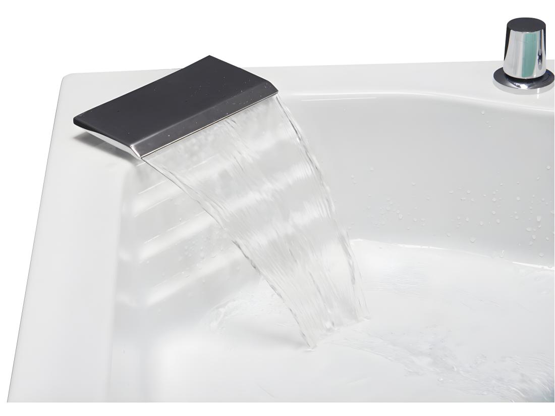 Vente Unique Baignoire Balnéo D'angle Avec Système De Cascade AGLENA - 2 Places - 350L - 150*150*60 Cm