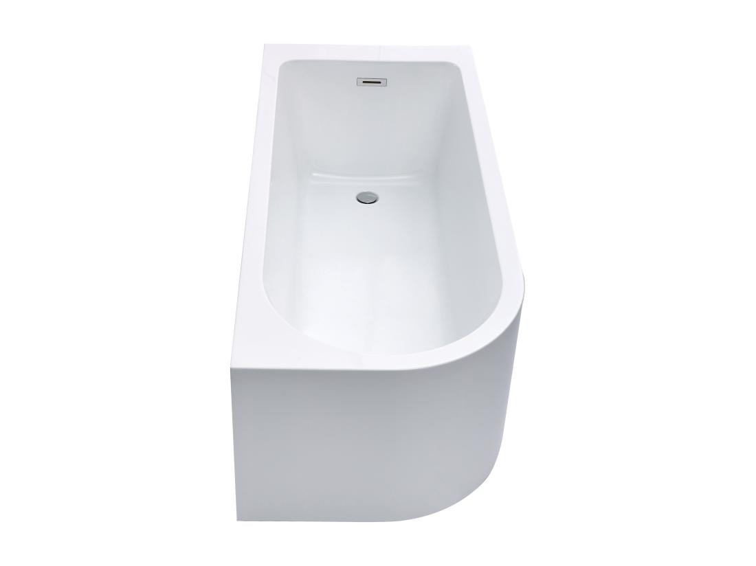 Vente Unique Baignoire D'angle - 201L - 150 X 75 X 58 Cm - Blanche - Angle Droit - ANIKA