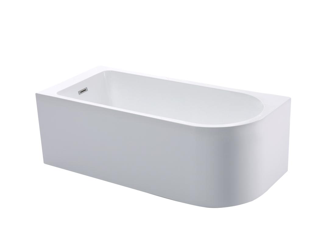Vente Unique Baignoire D'angle - 201L - 150 X 75 X 58 Cm - Blanche - Angle Gauche - ANIKA