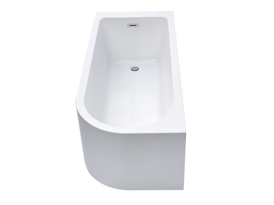 Vente Unique Baignoire D'angle - 201L - 150 X 75 X 58 Cm - Blanche - Angle Gauche - ANIKA