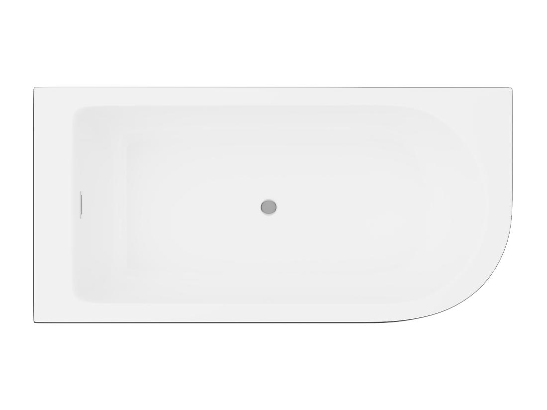 Vente Unique Baignoire D'angle - 201L - 150 X 75 X 58 Cm - Noir Brillant - Angle Gauche - ANIKA