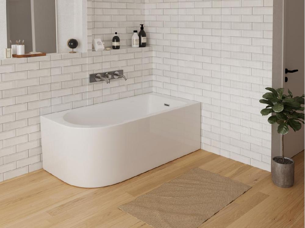 Vente Unique Baignoire D'angle - 240L - 170 X 75 X 58 Cm - Blanche - Angle Droit - ANIKA