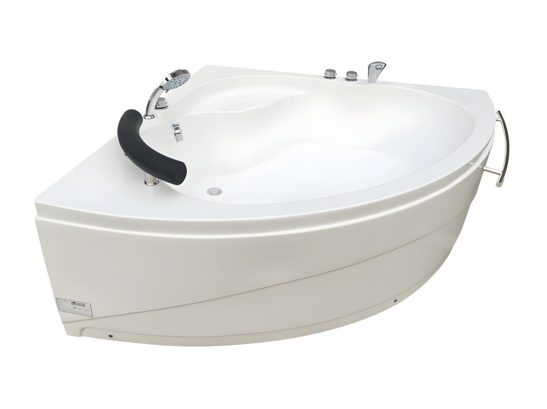vente unique Baignoire d'angle NAVONA avec robinetterie - 263L - 135*135*54 cm