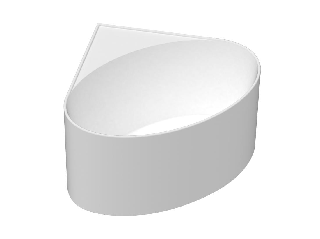 Vente Unique Baignoire D'angle Ovale En Acrylique - Blanc Mat - 176L - 100 X 100 X 58 Cm - MARTA