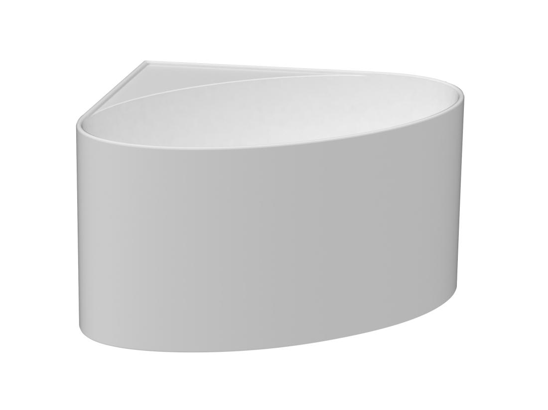 Vente Unique Baignoire D'angle Ovale En Acrylique - Blanc Mat - 176L - 100 X 100 X 58 Cm - MARTA