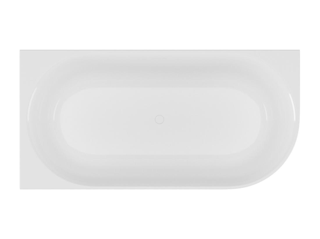 Vente Unique Baignoire D'angle Striée - 215L - 150 X 75 X 58 Cm - Blanc Mat - Acrylique - Angle Gauche - BARBORI
