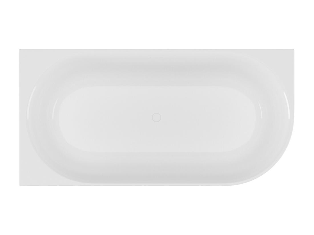 Vente Unique Baignoire D'angle Striée - 290L - 170 X 80 X 60 Cm - Blanc Mat - Acrylique - Angle Gauche - BARBORI