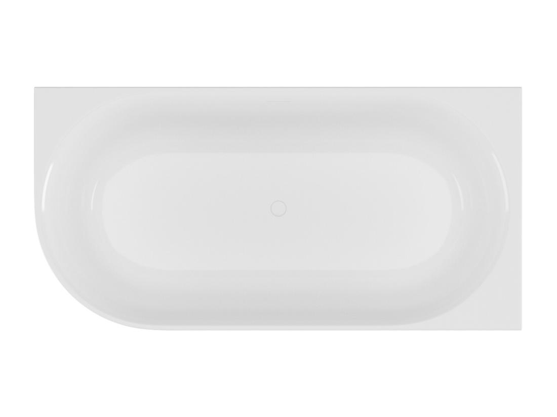 Vente Unique Baignoire D'angle Striée - 290L - 170 X 80 X 60 Cm - Blanc Mat - Acrylique - Angle Droit - BARBORI