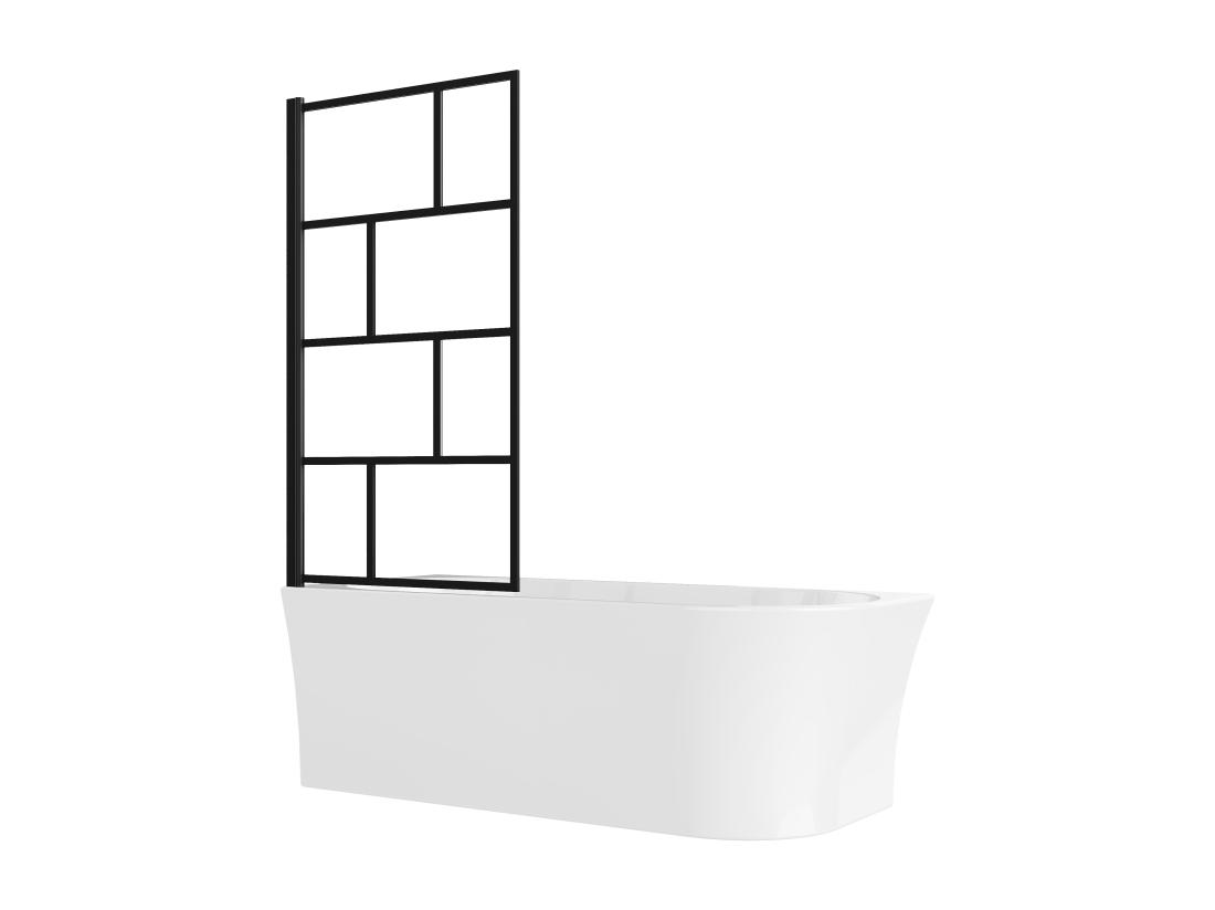 Vente Unique Baignoire Douche Blanche Avec Pare Baignoire Pivotant - 201 L - Angle Gauche - PONTICOLA