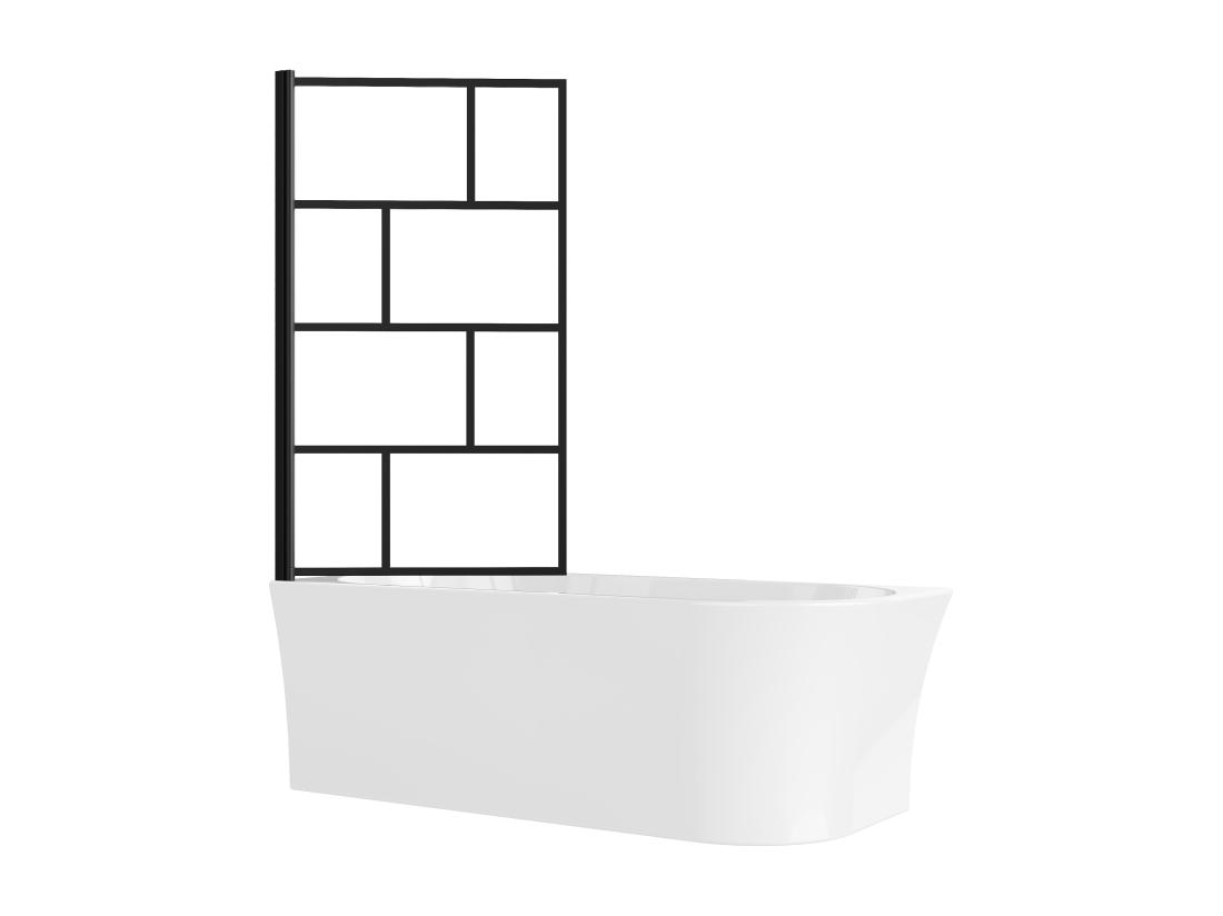 Vente Unique Baignoire Douche Blanche Avec Pare Baignoire Pivotant - 201 L - Angle Gauche - PONTICOLA