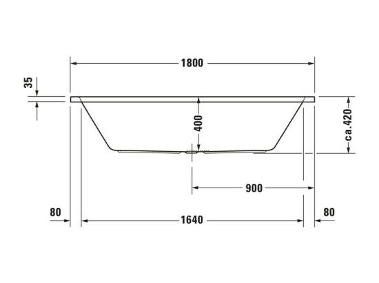 Vente Unique Baignoire Droite 180x80 DURAVIT D-Code Bonde Au Centre