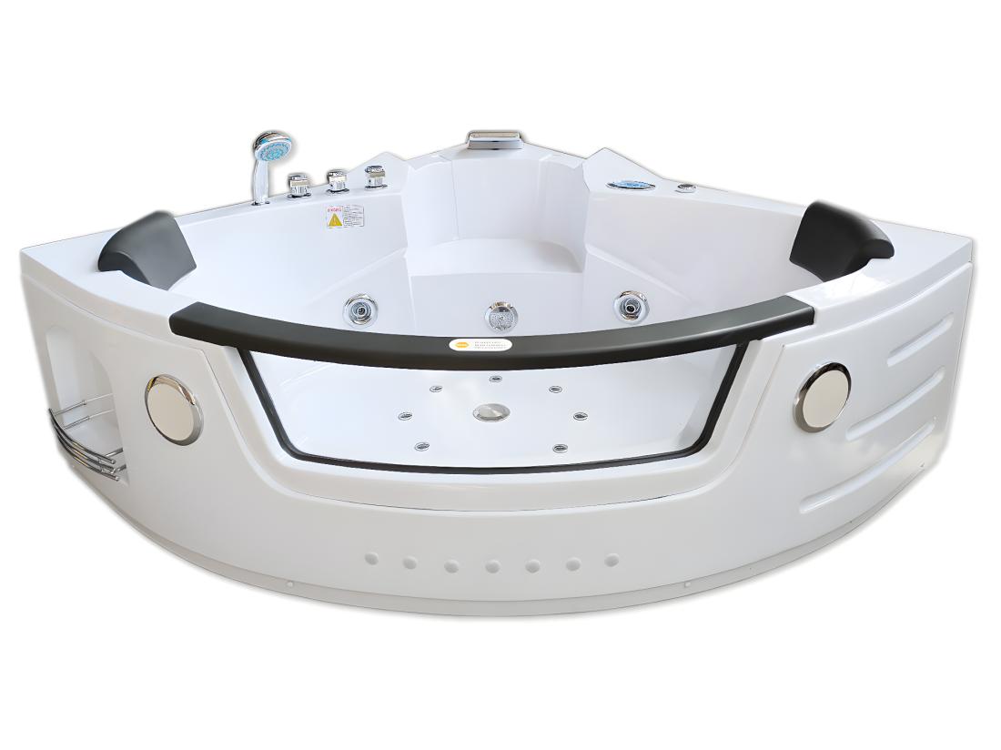 Vente Unique Baignoire Hydromassage Chromotherapie 140 X 140 Cm Double Pompe 20 Jets – Camelia