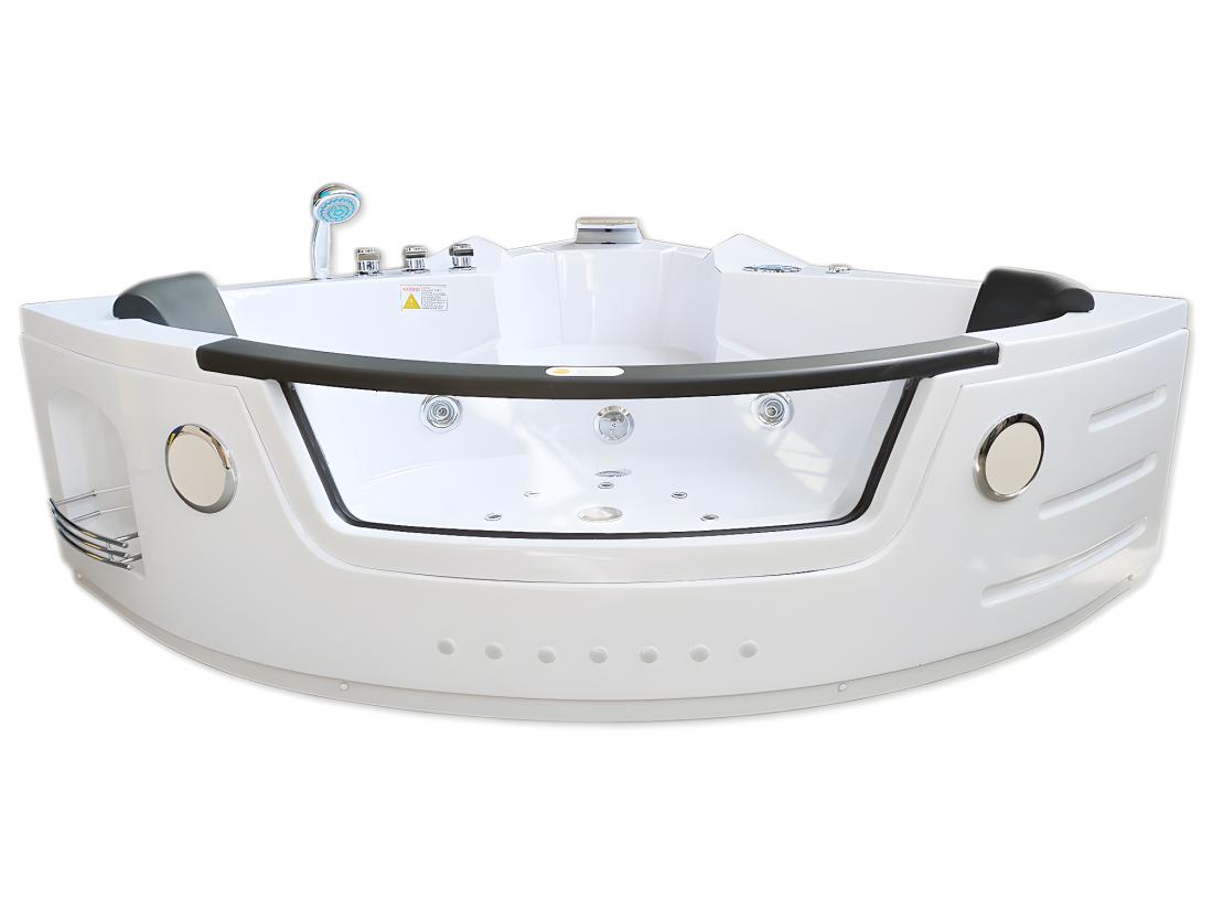 Vente Unique Baignoire Hydromassage Chromotherapie 140 X 140 Cm Double Pompe 20 Jets – Camelia