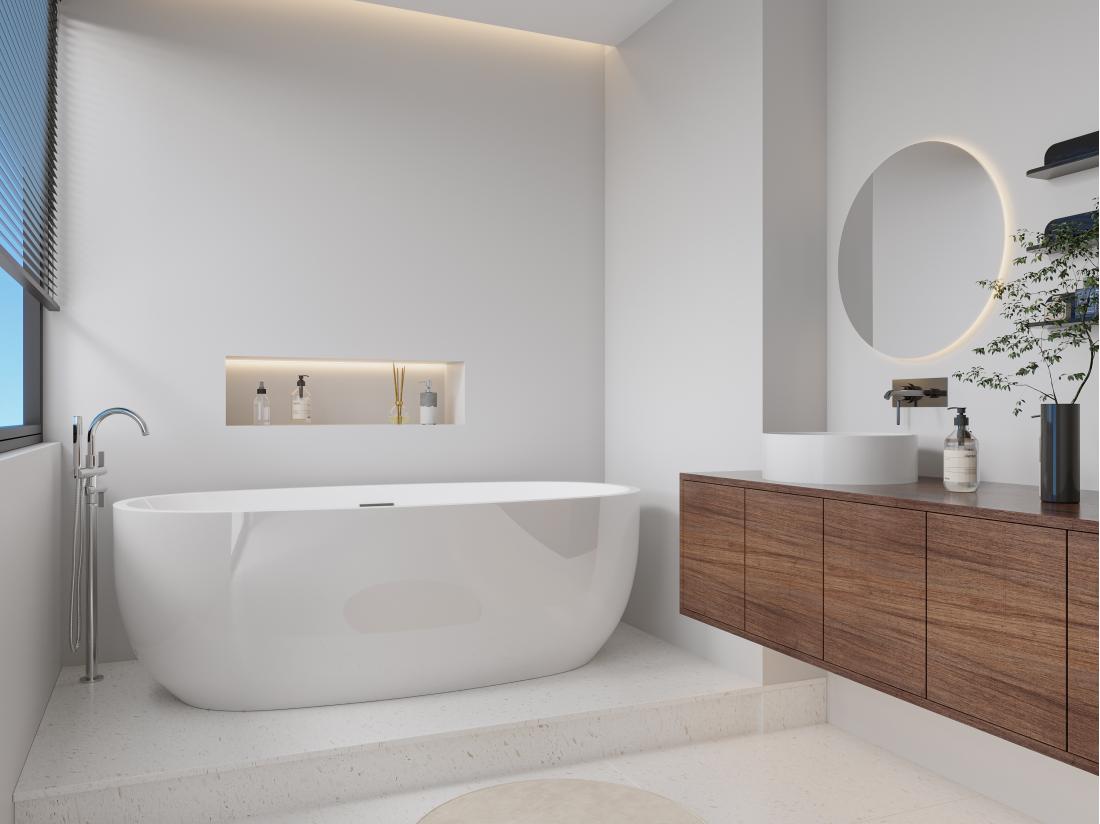 vente unique Baignoire îlot - 238L - 170 x 80 x 58 cm - Blanche - Acrylique - NICA