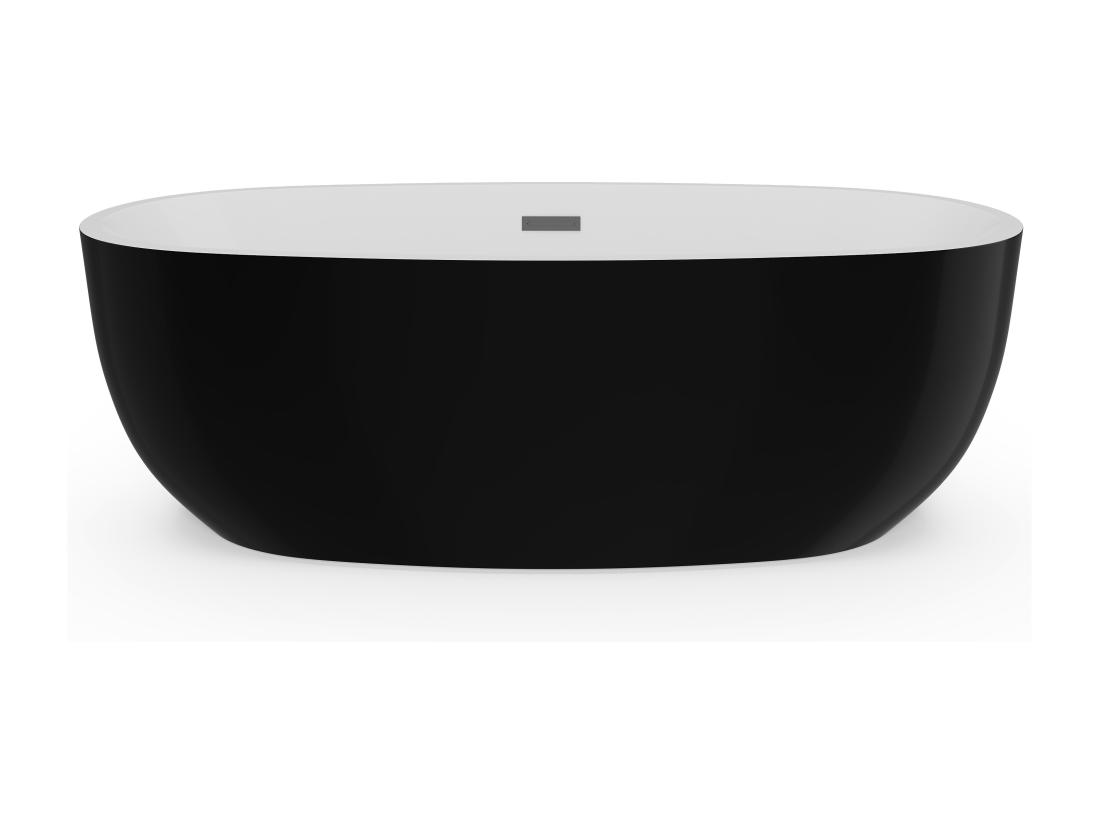 Vente Unique Baignoire îlot - 238L - 170 X 80 X 58 Cm - Noire - Acrylique - NICA