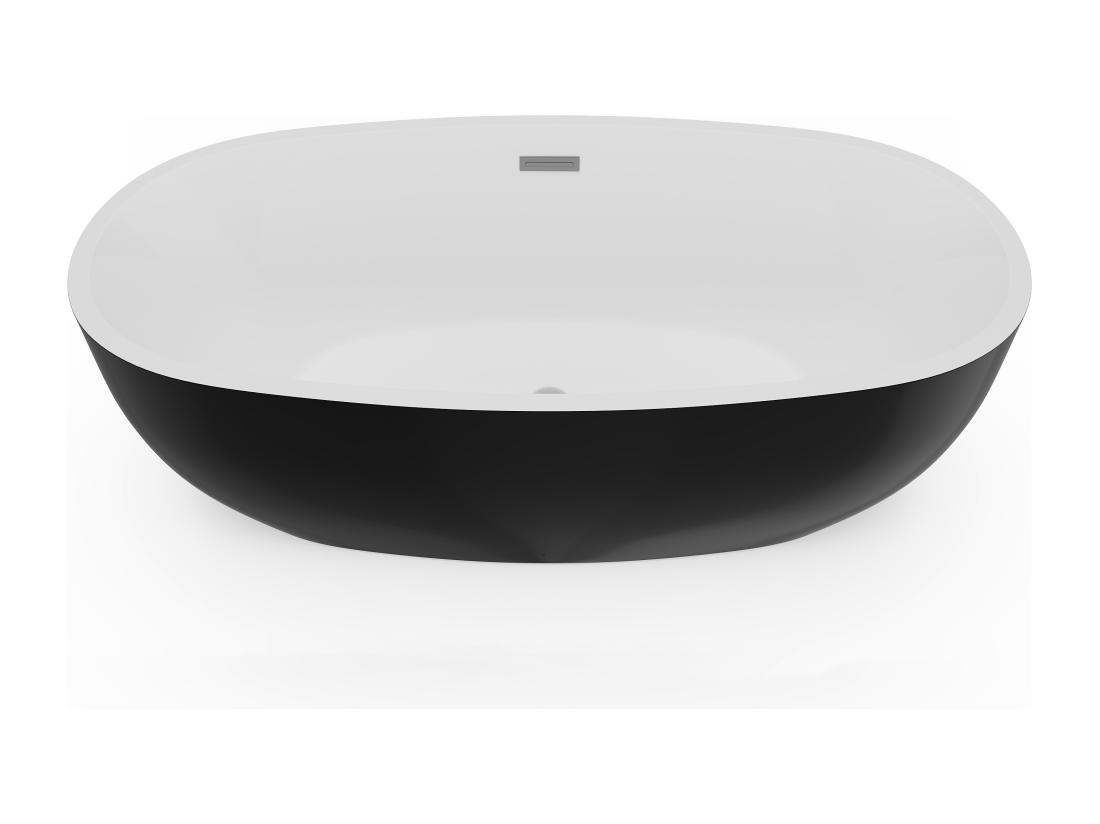 Vente Unique Baignoire îlot - 238L - 170 X 80 X 58 Cm - Noire - Acrylique - NICA