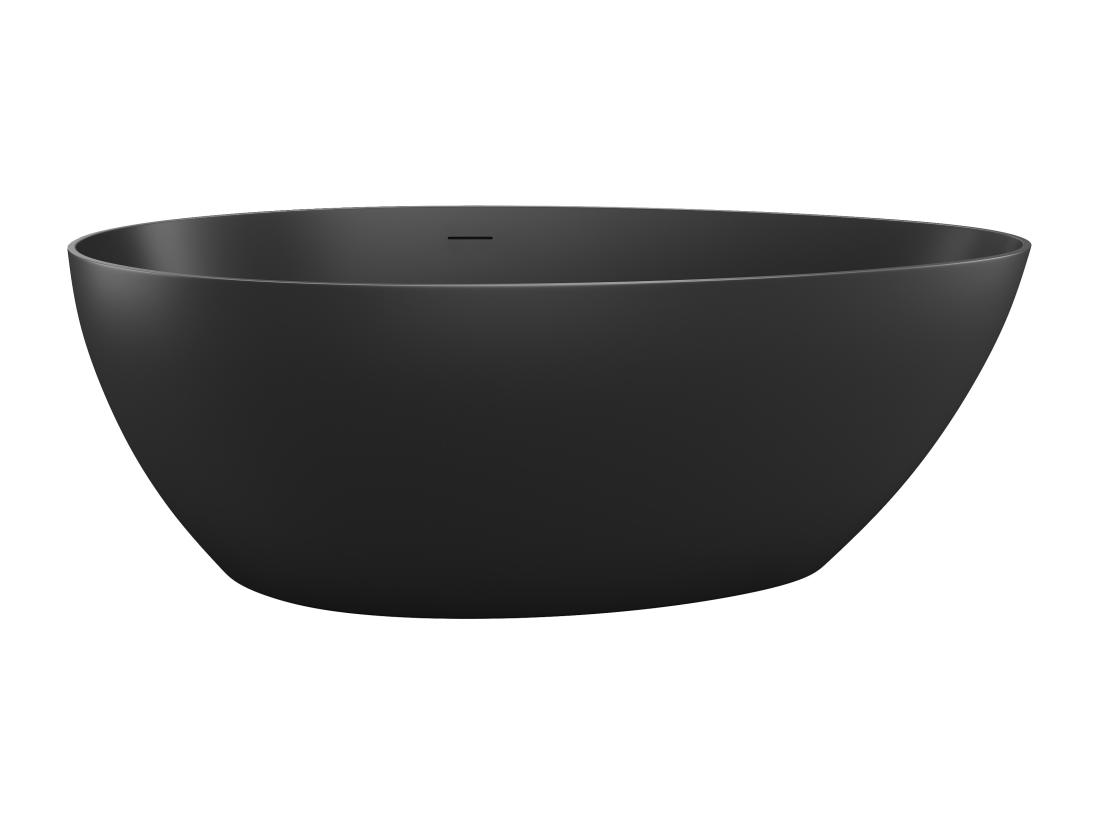 Vente Unique Baignoire îlot Asymétrique - 245 L - 160 X 82 X 58 Cm - Noir Mat - Acrylique - APULIA