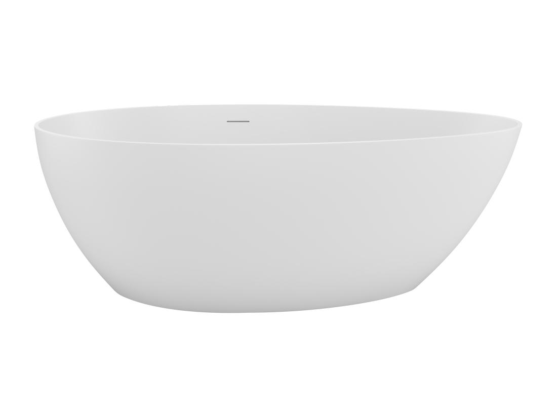 Vente Unique Baignoire îlot Asymétrique - 245 L - 160 X 82 X 58 Cm - Blanc Mat - Acrylique - APULIA