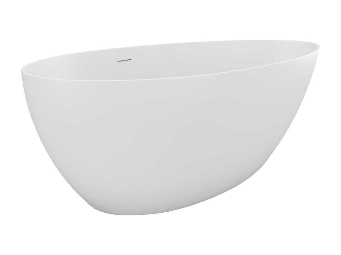 Vente Unique Baignoire îlot Asymétrique - 245 L - 160 X 82 X 58 Cm - Blanc Mat - Acrylique - APULIA
