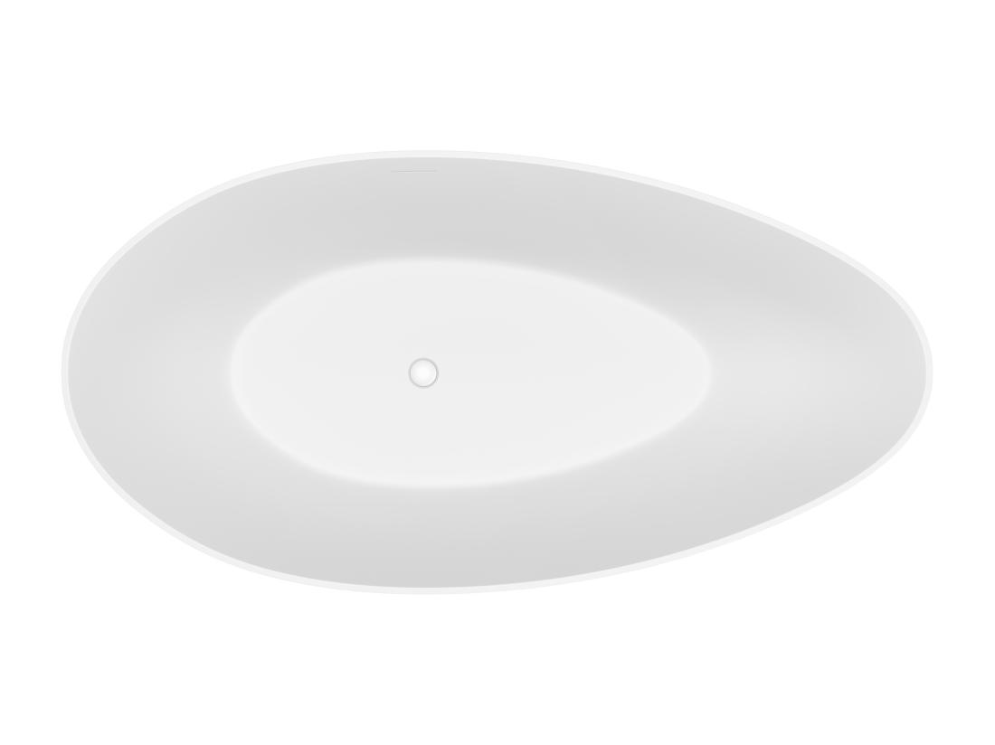 Vente Unique Baignoire îlot Asymétrique - 245 L - 160 X 82 X 58 Cm - Blanc Mat - Acrylique - APULIA