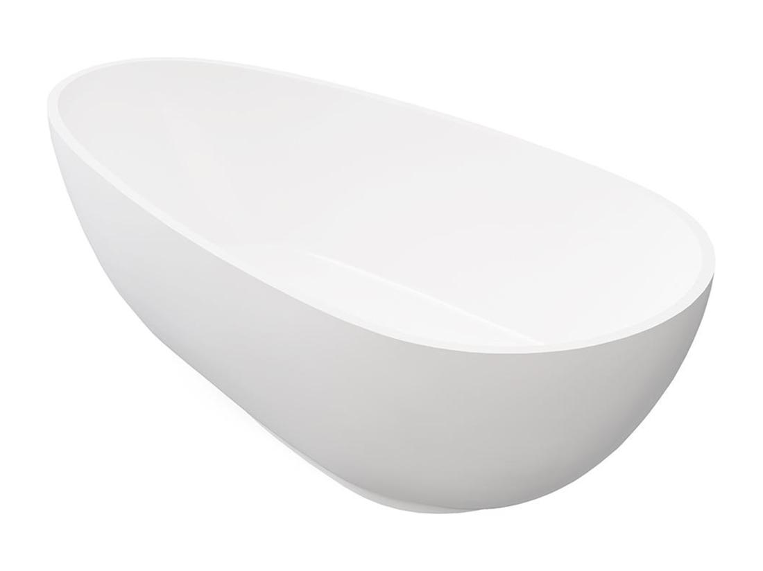 Vente Unique Baignoire îlot Asymétrique En Solid Surface - 268 L - 172 X 83 X 53 Cm - Blanche - FENICE