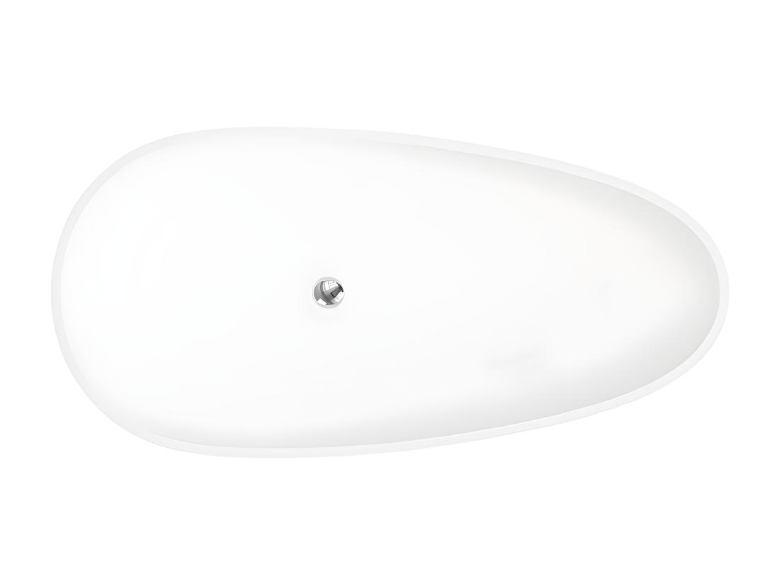 Vente Unique Baignoire îlot Asymétrique En Solid Surface - 268 L - 172 X 83 X 53 Cm - Blanche - FENICE