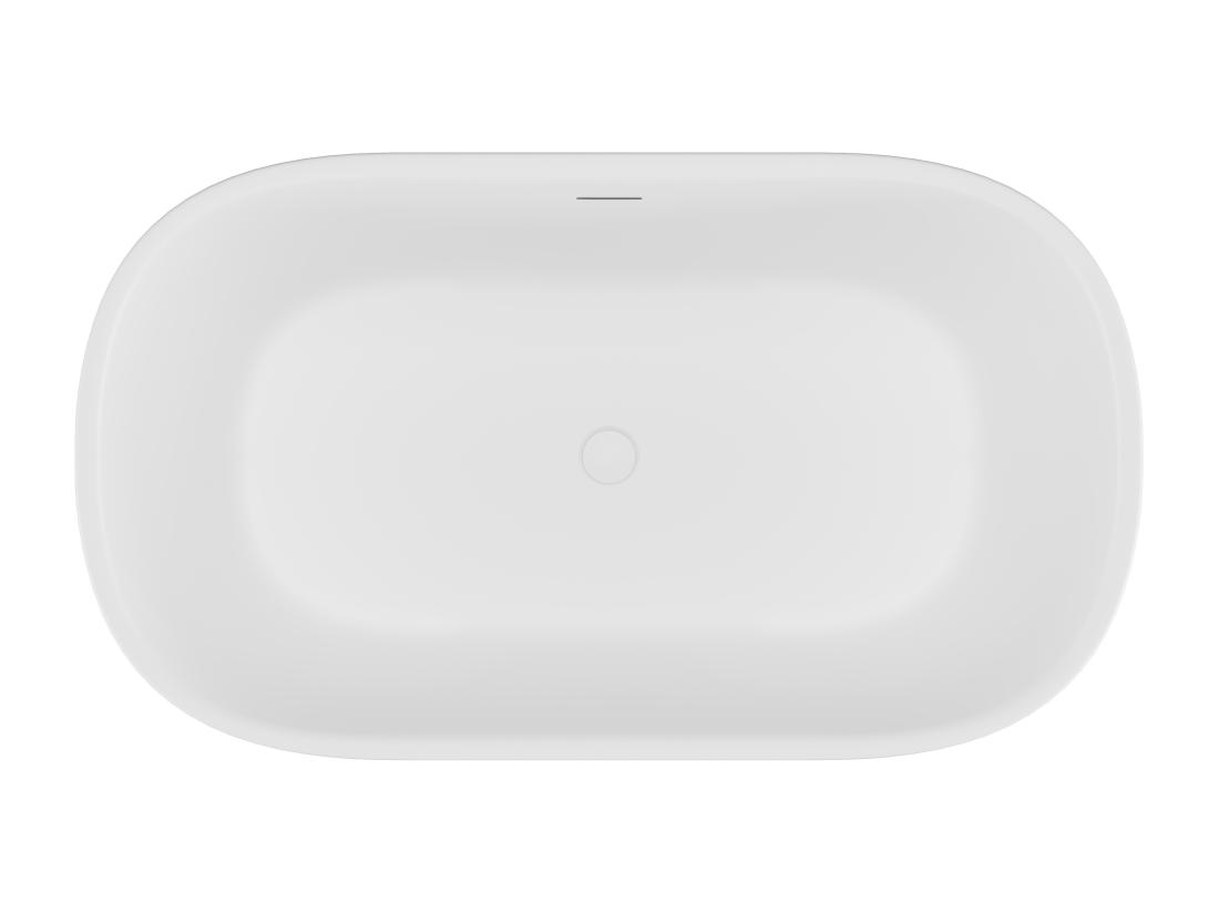 Vente Unique Baignoire îlot Blanche Mate - 130 X 74 X 60 Cm - 195 L - CALDRIA