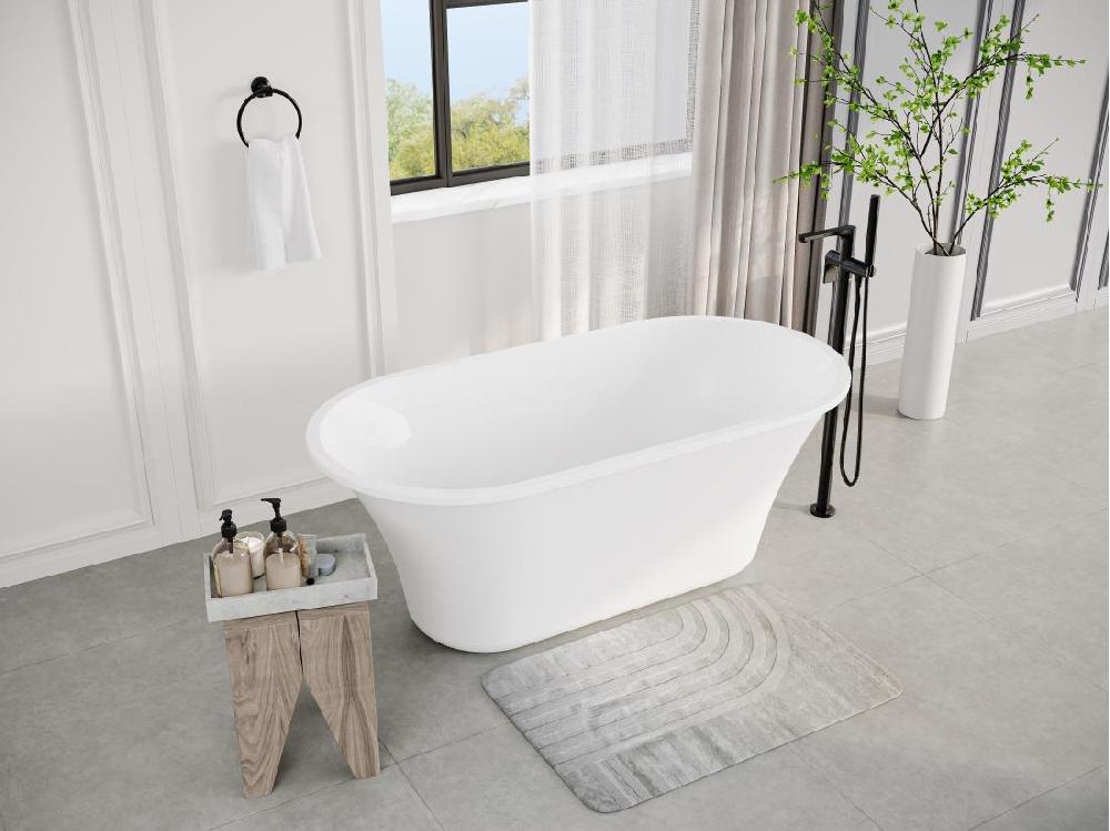 vente unique Baignoire îlot design - 193 L - 150 x 75 x 58 cm - Blanche - NOEMIE II
