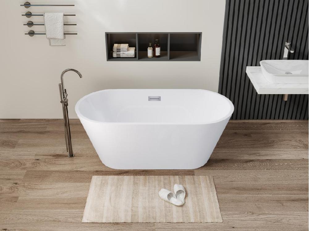 Vente Unique Baignoire îlot Design - 201 L - 150 X 70 X 58 Cm - Blanche - TWIGGY