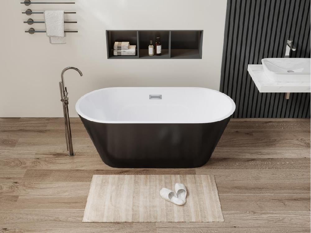 Vente Unique Baignoire îlot Design - 201 L - 150 X 70 X 58 Cm - Noire - TWIGGY