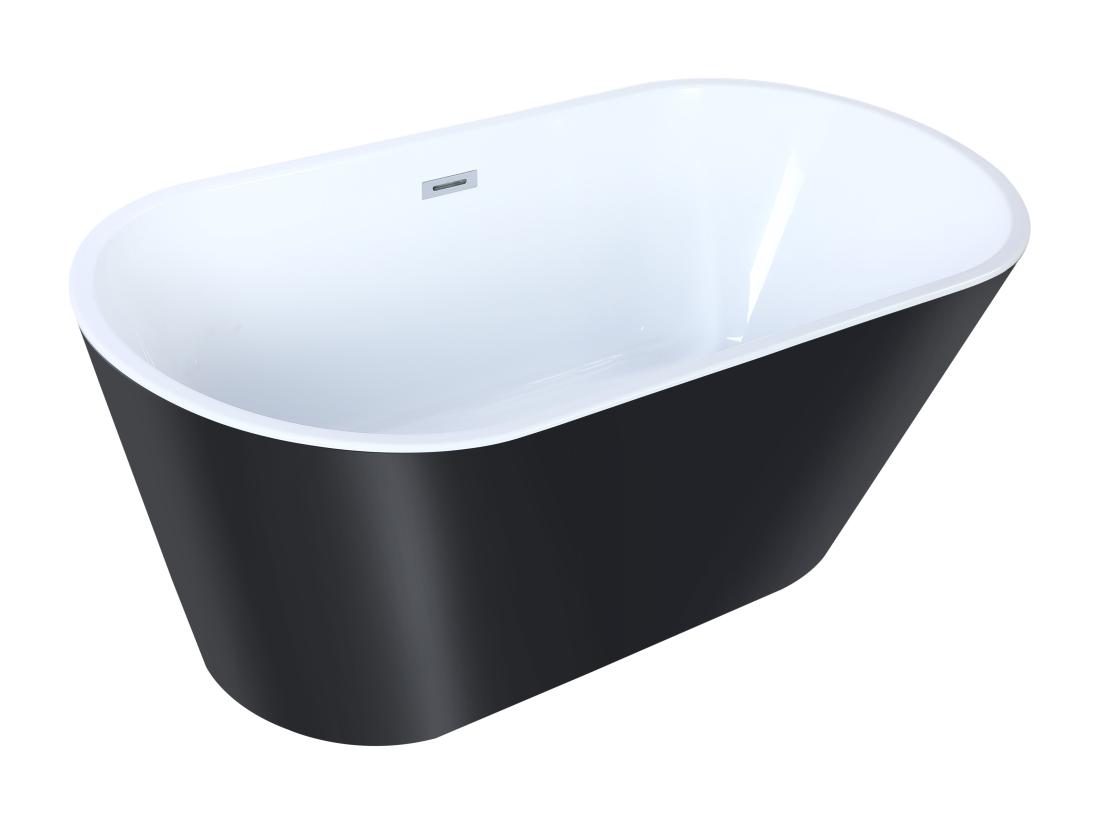 Vente Unique Baignoire îlot Design - 201 L - 150 X 70 X 58 Cm - Noire - TWIGGY