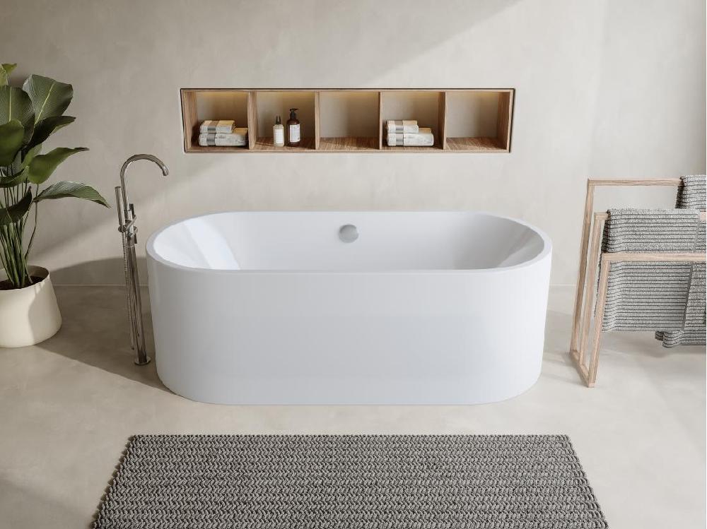 Vente Unique Baignoire îlot Design - 221 L - 170 X 75 X 58 Cm - Blanche - KATOUCHA