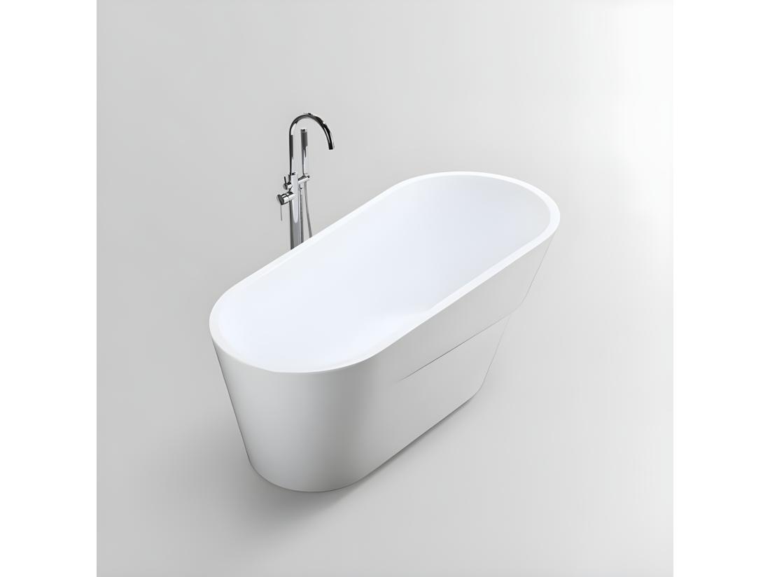 Vente Unique Baignoire îlot Design Ovale ATLANTA Blanche 170 Cm