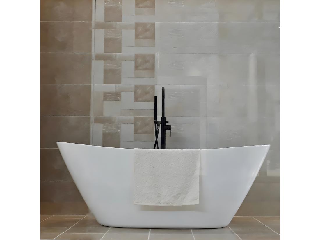 Vente Unique Baignoire îlot Design Ovale BRIGHTON Blanche 157 Cm