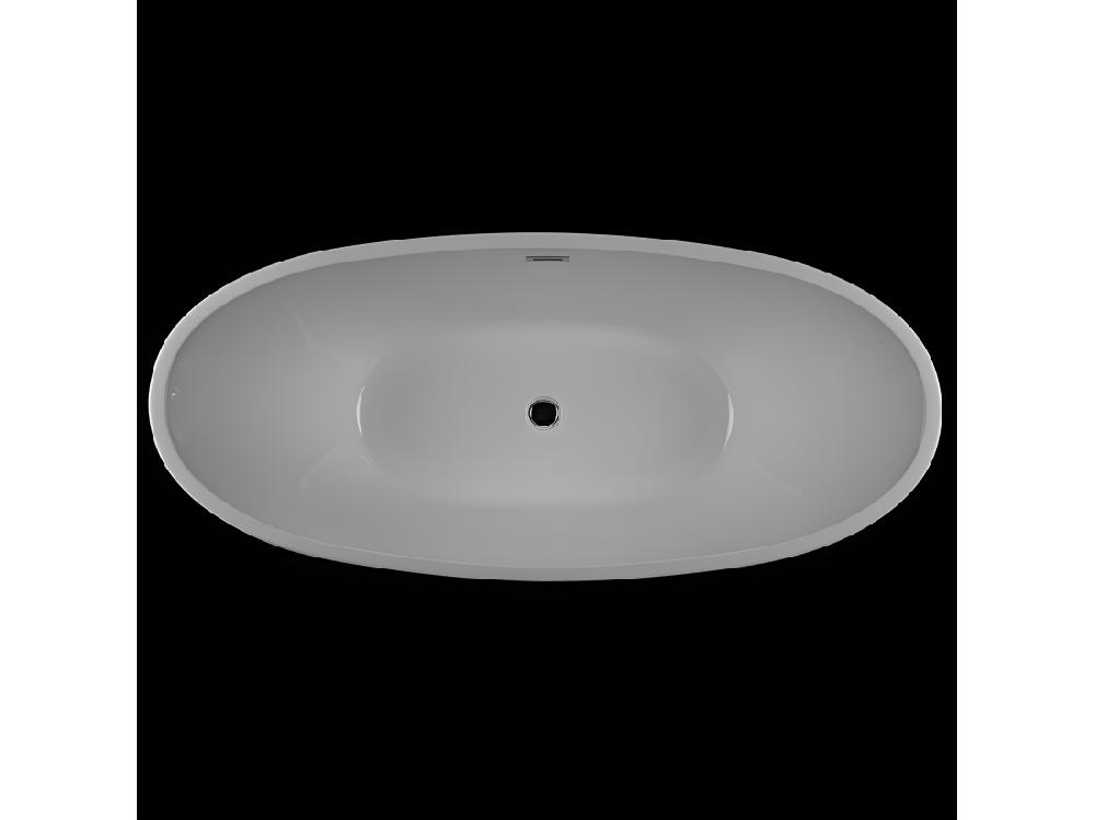 Vente Unique Baignoire îlot Design Ovale BRIGHTON Blanche 157 Cm
