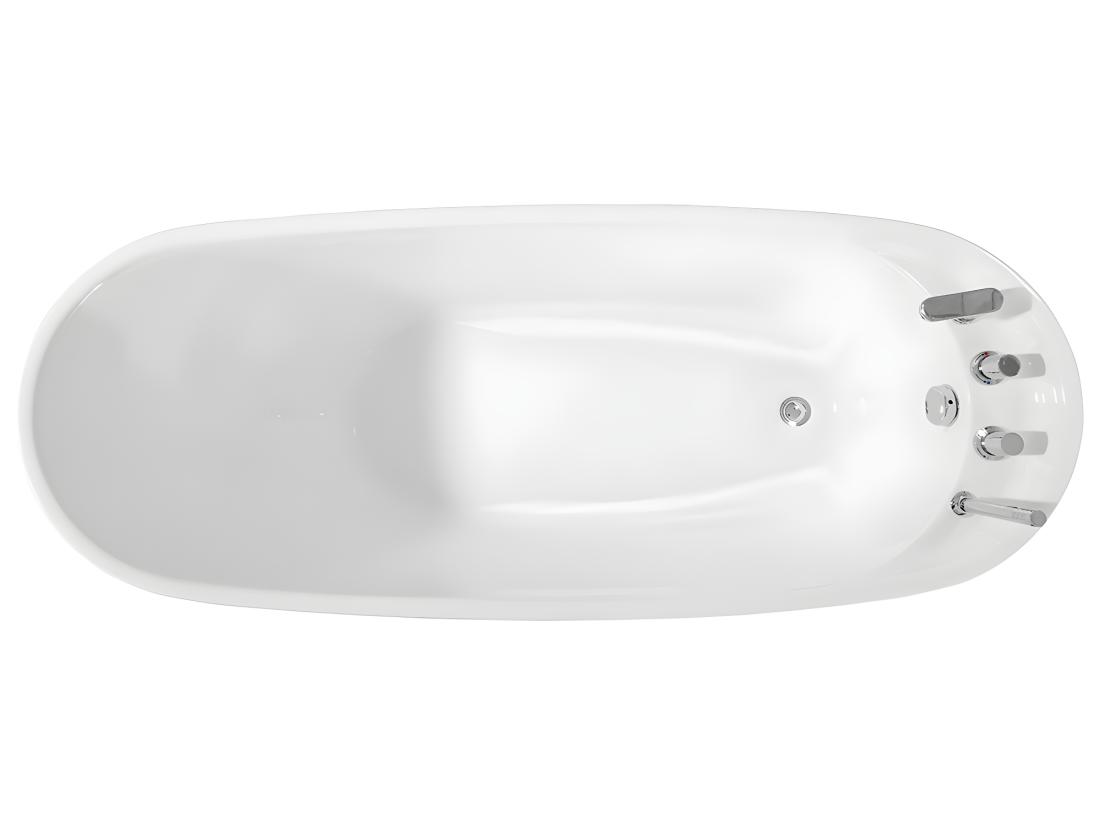 Vente Unique Baignoire îlot NATALIA Avec Robinetterie - 220L - L150 X P75 X H70cm - Blanche