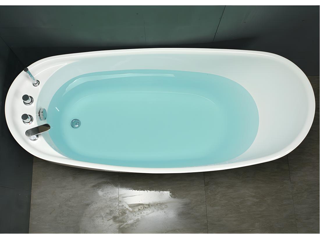 Vente Unique Baignoire îlot NATALIA Avec Robinetterie - 282L - 170*75*73cm - Blanche