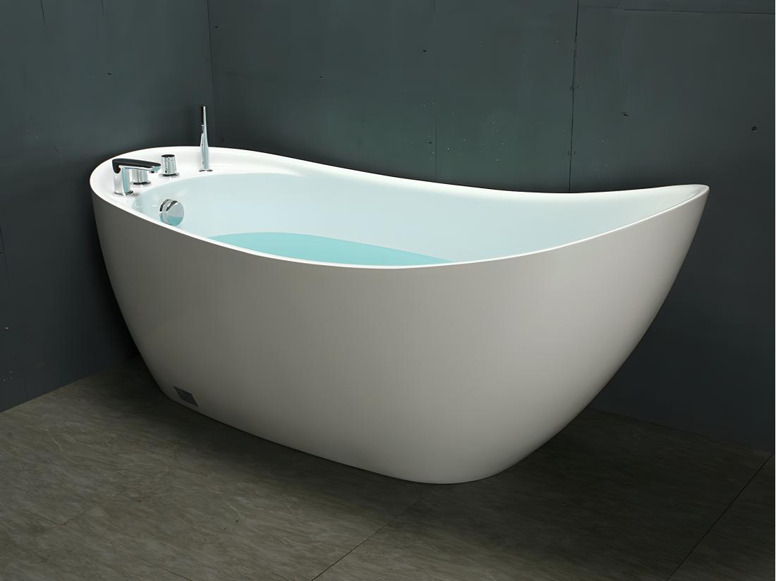 Vente Unique Baignoire îlot NATALIA Avec Robinetterie - 282L - 170*75*73cm - Blanche
