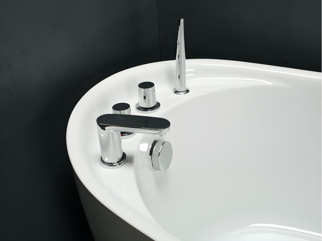 Vente Unique Baignoire îlot NATALIA Avec Robinetterie - 282L - 170*75*73cm - Blanche