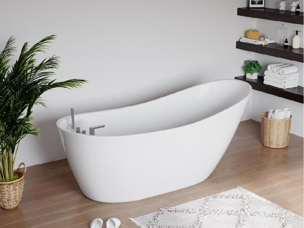 vente unique Baignoire îlot NATALIA avec robinetterie - 282L - 170*75*73cm - Blanche