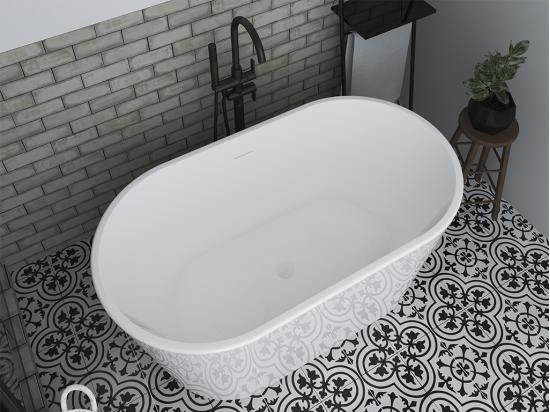 Vente Unique Baignoire îlot Ovale - 180 L - L130 X H58 X P71 Cm - Blanche - Acrylique - APOGON