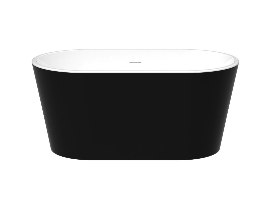 Vente Unique Baignoire îlot Ovale - 180L - 130 X 71 X 58 Cm - Noire - Acrylique - APOGON