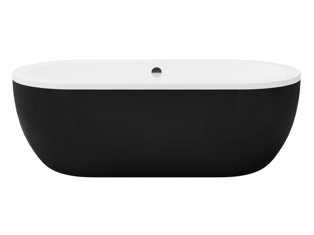 Vente Unique Baignoire îlot Ovale - 200 L - 170 X 80 X 58 Cm - Noir Mat - Acrylique - NEPTUNA