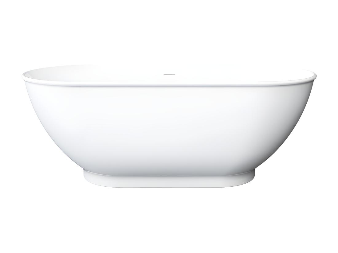 Vente Unique Baignoire îlot Ovale - 240 L - 170 X 75 X 60 Cm - Blanc Brillant - Acrylique - MOBULA