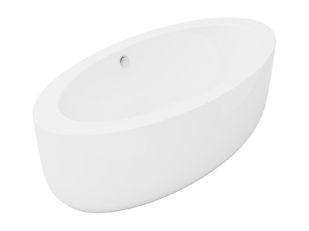 Vente Unique Baignoire îlot Ovale - 251 L - 185 X 90 X 58 Cm - Blanche - Acrylique - MARMATI