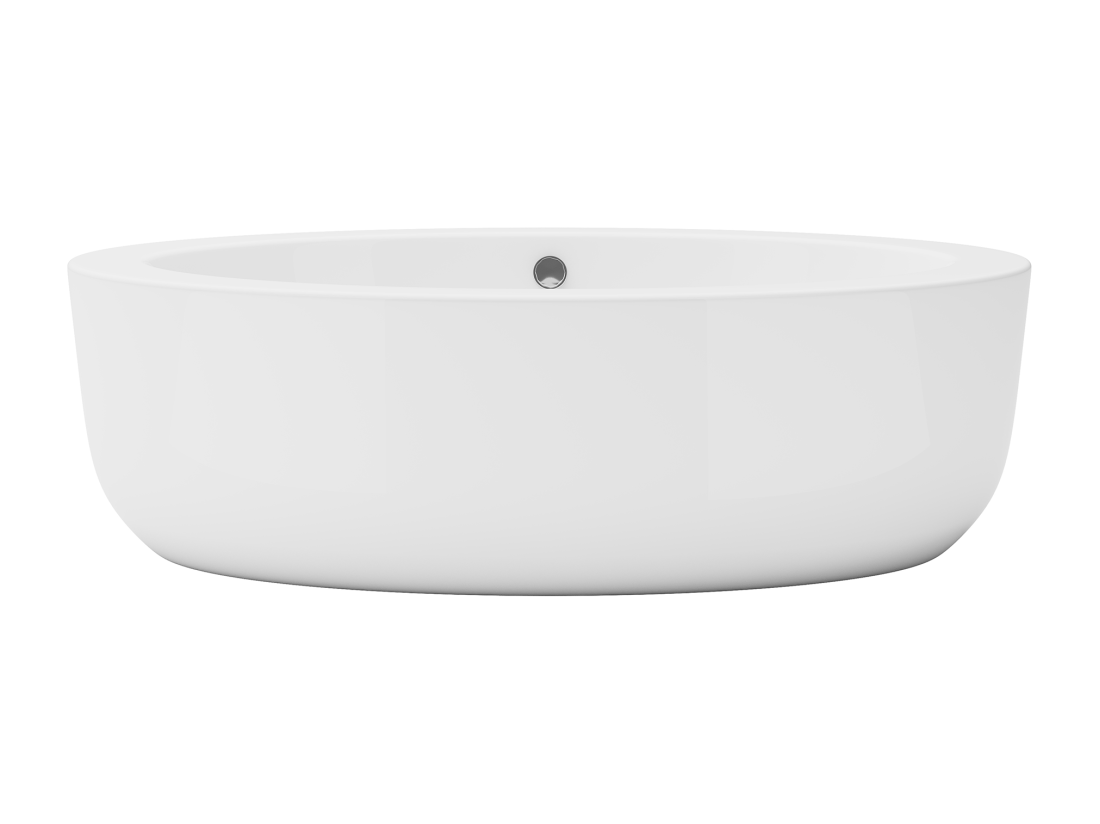 Vente Unique Baignoire îlot Ovale - 251 L - 185 X 90 X 58 Cm - Blanche - Acrylique - MARMATI