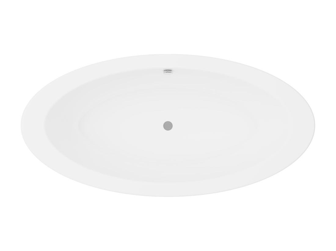 Vente Unique Baignoire îlot Ovale - 251 L - 185 X 90 X 58 Cm - Blanche - Acrylique - MARMATI