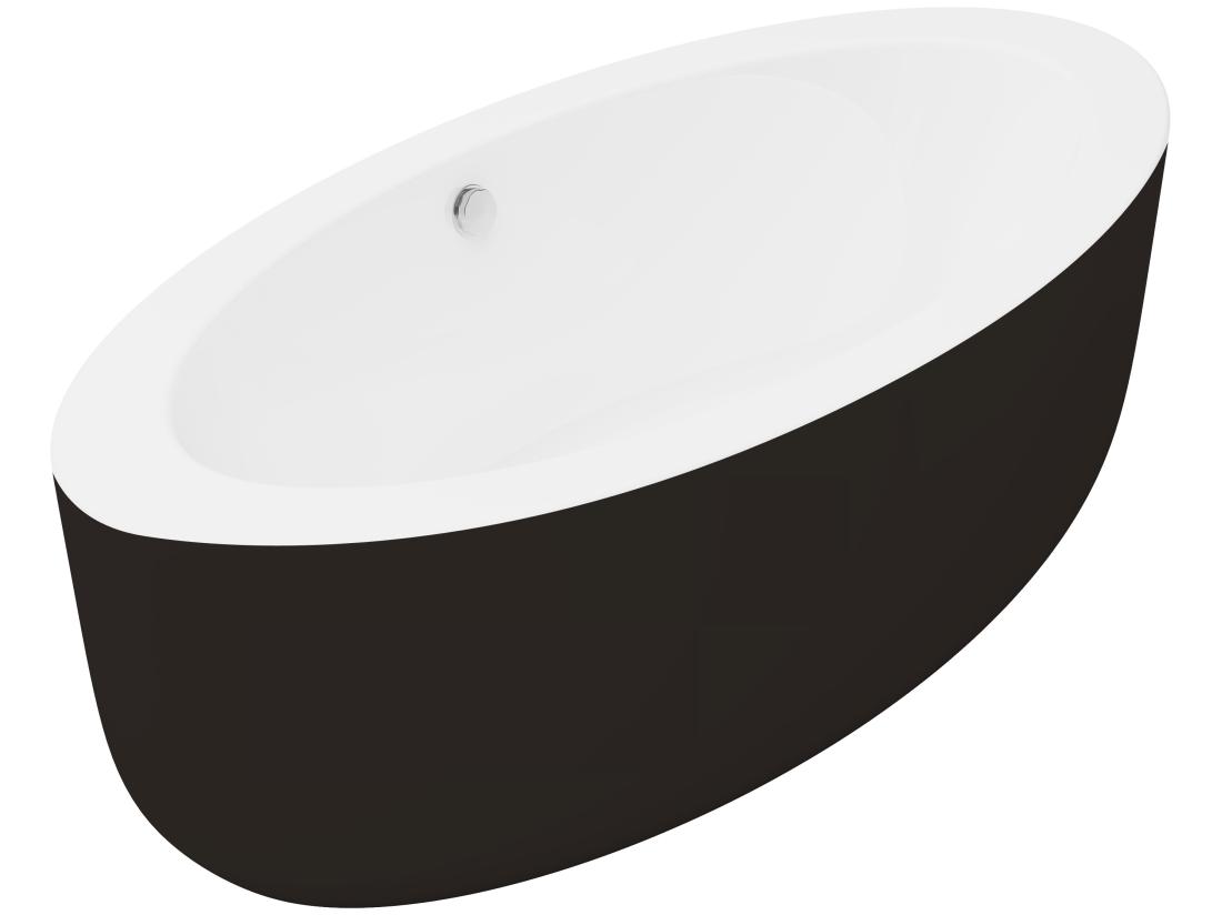 Vente Unique Baignoire îlot Ovale - 251 L - 185 X 90 X 58 Cm - Noire - Acrylique - MARMATI